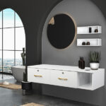 Same code 39231790 15mm E0 particleboard linen two draw three holes with lock salon cabinet white - Image 9
