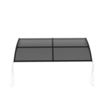Awning for Door Entrance with Drainage Sink, 40x120 Inch Window Canopy Exterior, UV Rain Snow Protection for House Porch Patio Deck, Black Bracket & Brown Board - Image 29