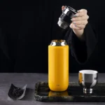 Fashion Titanium-Coated Tea Tumbler with Infuser, thermos cup 370ml purple - Image 8