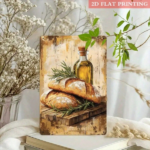 CIFbuy Vintage Metal Sign Olive Oil Rosemary Bread Rustic" Wall Decor, 7.87x11.81 Inch Waterproof Rustproof 2D Flat Iron Plaque, Rustproof 2D Flat Iron Plaque, Retro K Bread RikTok, Bread RikTok, t Self-pickup Logiopics - Image 6