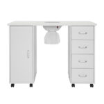 Same code 64112382 MDF Single Door 4 Drawers With Fan White Nail Table