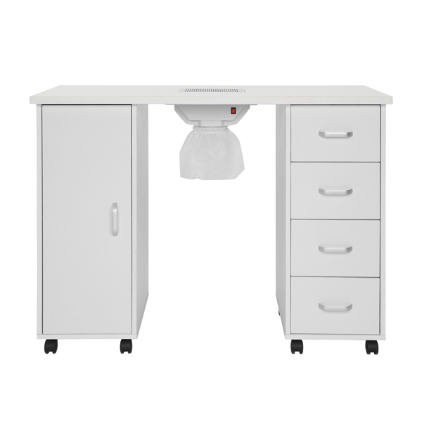 Same code 64112382 MDF Single Door 4 Drawers With Fan White Nail Table