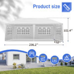 10'X20' Outdoor Party Tent with 4 Removable Sidewalls, Waterproof Canopy Patio Wedding Gazebo, White - Image 9