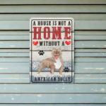 CIFbuy 1pc Retro American Bulldog Metal Wall Sign, Waterproof Rustproof Dog Lover Home Decor, A House Without An American Bulldog Is No TikTok, TikTok, s No Self-pickup Logiopics - Image 2