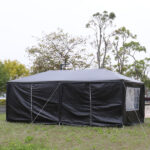 Same Code 39118565 10'x20' Outdoor Party Tent with 6 Removable Sidewalls, Waterproof Canopy Patio Wedding Gazebo, Black - Image 3