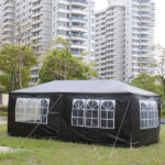 Same Code 39118565 10'x20' Outdoor Party Tent with 6 Removable Sidewalls, Waterproof Canopy Patio Wedding Gazebo, Black - Image 4