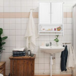 65 x 48.7 x 14.6cm Wall Hanging Cabinet with Two Doors Wall Washer Storage Cabinet - Image 10