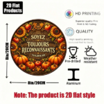 CIFbuy 1pc 8x8in Autumn Harvest 2D Flat Round Sign, "" Harvest 2D Flat Round Sign, Flat Round Sign, Vintage Thanksgiving Pumpkin Sunflower Plaque TikTok, , temu Self-pickup Logiaqics - Image 7