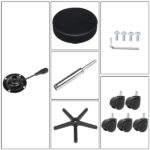 Round Stool Plastic Arch Feet Rotation Bar Stool Black - Image 17