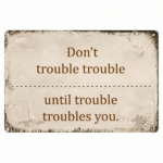 CIFbuy 1pc Vintage Don't Trouble Trouble Metal Tin, 8x12 Inch Rustic Motivational Quote, Wall Art Weathered Finish Unframed Horizont TrikTok, TrikTok, Self-x1ckup Logiopont - Image 8