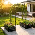 Raised Garden Bed with Arch Trellis, 2 Pack Metal Planter Boxes with Garden Arch, Outdoor Garden Planter for Climbing Plants Vegetables Flowers - Image 2