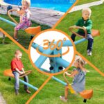 Outdoor Kids Spinning Seesaw Sit and Spin Teeter Totter Outdoor Playground Equipment Swivel Teeter Totter for Backyard - Image 5