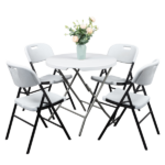 4pcs 47*54*84cm Garden Plastic Folding Chair White - Image 9