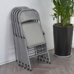 Same Code 31709558 6pcs Elegant Foldable Iron & PVC Chairs for Convention & Exhibition Gray - Image 61