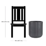 16 inch Resin Planter Black With Modern Design for Indoor Outdoor Plant - Image 2