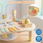 7-in-1 Wooden Baby Activity Table 12M+ Sensory Play Table with Music & Shape Sorting - Image 6