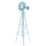 8FT Weather Resistant Yard Garden Windmill Blue - Image 7