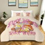 Weird Mushroom Comforter Set Twin - Soft Pink and Red Mushroom Bedding Set with Flower 3 Piece Aesthetic Mushroom Bed Set for Kids Boys Girls (Twin, Yellow)