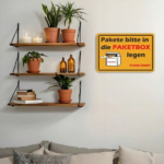 CIFbuy 1pc PVC Tin Sign "Pakete Bitte In Die, Paketbox Legen" 8x12 Inch Waterproof UV Protected, Sturdy Hard Foam Board Unframed Durable "Pakete BitikTok, "Pakete BitikTok, ted Self-enckup Logiople - Image 4