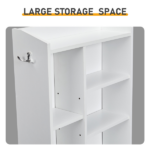 2 Drawers + 1 Shelf + 6-Shelf BedsideTable US Standard Power Supply (1 USB + 1 Type-C + 2 Triple-Prong) Storage Locker P2-12MM Particleboard Laminated Storage Cabinet 17.32*13.78*50in White - Image 6
