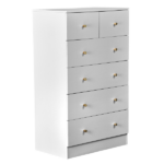 25.98"*15.75"*43.7"(L*W*H) 5-Tier 6-Drawer Cabinet Drawer Dresser with Gold Handles White - Image 10