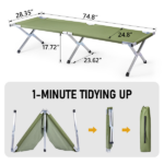 Same Code 27860141 RHB-03A Portable Folding Camping Cot with Carrying Bag Army Green - Image 15