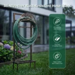 Garden Hose Holder, Water Hose Holder Stand with Storage Basket, Heavy Duty Freestanding Garden Hose Hanger Storage Rack with 4 Spikes for Outside Yard Lawn Farm, Bronze - Image 8