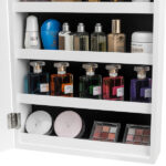 The Whole Surface PVC Film Wall Hanging Door With Lock Jewelry Cabinet Fitting Mirror Cabinet - Image 16