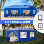 Same Code 46477147 10'x20' Outdoor Party Tent with 6 Removable Sidewalls, Waterproof Canopy Patio Wedding Gazebo, Blue - Image 12