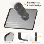 Anti-Fog Bathroom Wall Mirror – 30" x 40" Shatterproof Mirror with Rectangular Metal Frame, Black (Shipment from Walmart) - Image 2