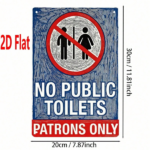 CIFbuy 1pc No Public Restrooms Customers Only Metal Sign" 7.87x11.81Inch Weatherproof, UV Resistant 2D Flat Unframed Outdoor Wa Metal ikTok, Metal ikTok, t Self-pickup Logiopics - Image 2