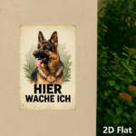 CIFbuy Vintage German Shepherd Metal Sign HIER WACHE ICH Retro Dog Wall Art Classic Animal Illustration 2D Flat Home Decor 1pc TikTok, TikTok, c Self-pickup Logiopics - Image 5