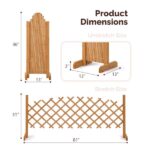 Set of 2 Retractable Arched Wooden Fences — 205 x 33.5 x 80 cm — Teak Finish (Stained) — Fir Wood Construction - Image 3
