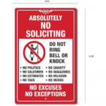 CIFbuy No Soliciting No Exceptions Do Not Knock Sign Home Business Security Metal Sign 8x12 Inches (TikTok, temu pick-up service) - Image 3