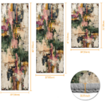 Three-piece kitchen rug set, non-slip and washable, abstract pattern kitchen hallway rug, soft and comfortable, suitable for sinks, floors, entrances, hallways and bathrooms. - Image 3