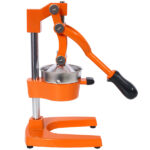 Cast Iron Citrus Juicer , Extra-Large Commercial Grade Manual Hand Press , Heavy Duty Countertop Squeezer for Fresh Orange Juice ,orange color - Image 2
