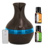 Portable USB Humidifier Diffuser for Travel & Office 300ml Compact Cool Mist for Dry Air with 2 Essential Oils, Perfect for Car, Desktop, Bedroom