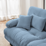 Cloud Couch 2 Seater Sofa for Living Room, Chenille 2 - Seat sofa with 2 Lumbar pillows and 2 throw pillows,Chenille Blue - Image 5