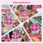 14-Slot Customizable Spinning Prize Wheel with Foldable Stand, Rewritable Tabletop Fortune Wheel - Pink - Image 9