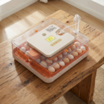 56H 56-Egg Incubator 110V 85W, Fully Automatic Turner, Upgraded LED Candler, Auto Temp & Humidity Control (Fahrenheit Display), ABS+PET Orange-White Body Clear Lid, Multi-Function Strip Egg Tray (US Plug) - Image 12
