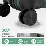 PP Trolley Case 20in 24in 28in 3PCS Suitcase Set Dark Green - Image 22