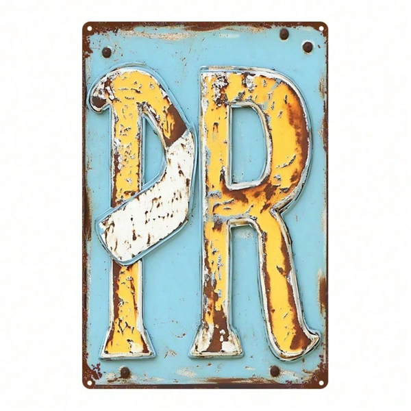 9d5f2b04-a2a7-4917-b5b9-1c0b47545661.png CIFbuy 1pc Vintage PR Metal Wall Sign 8x12 Inch, Distressed Iron Lettering Plaque, Rustic 2D Flat Home Decor For Cafe Bar Garage, Aged TikTok, TikTok, Plaque, Self-pickup Logiopics - Image 1
