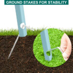 8FT Weather Resistant Yard Garden Windmill Blue - Image 22