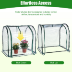 28.94"x21.46"x27.76" Tabletop Mini Greenhouse, Compact Mini Greenhouse with Zippered Door, No-Tool Setup Portable Greenhouse for Windowsill Balcony Urban Gardening,Waterproof PVC Cover Steel Frame Greenhouse for Seed Germination - Image 6