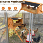Large Chicken Coop with Upgraded Perches, Wooden Outdoor Chicken Cage with Large Nesting Box, Weatherproof Open Asphalt Roof for quick installation, Duck House, Rabbit Hutch - Image 5