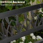 49in PVC Tulip Backrest Iron Bench Black - Image 3