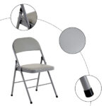 Same code 52529768 4pcs Elegant Foldable Iron & PVC Chairs for Convention & Exhibition Gray - Image 12