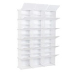 12-Tier Portable 72 Pair Shoe Rack Organizer 36 Grids Tower Shelf Storage Cabinet Stand Expandable for Heels, Boots, Slippers, White - Image 8