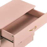 3-Drawer Chest with Faux Rose Gold Handles Drawer Dresser 25.98*12.99*22.05in Pink - Image 8