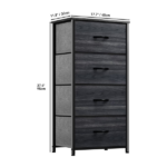 4-Drawer Dresser, Organizer Unit for Adult for Bedroom, Living Room, Charcoal Black - Image 2